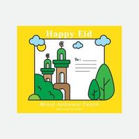 feliz eid mubarak tarjeta vector