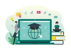 Online education, e-learning, online course concept vector