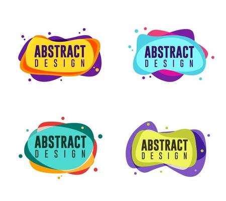 Set of abstract liquid graphic elements
