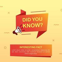 Did you know with megaphone and red origami banner vector