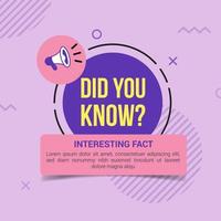 Did you know with purple circle and megaphone