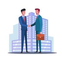 Business partnership handshake vector