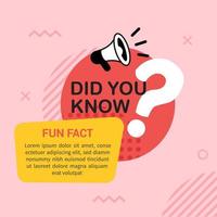 Did you know with megaphone and big question mark in flat style vector