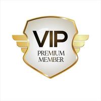 Golden badge VIP golden member retro design vector