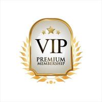 Golden badge VIP golden member retro design vector