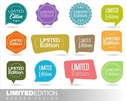 Limited Edition Badge and Tags in Flat Design Style vector illustration