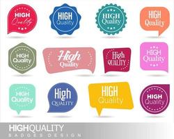 High Quality Badges and Tags in Flat Design Style vector illustration