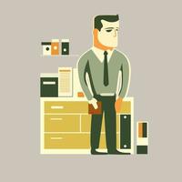 Worker man flat illustration vector