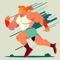 Athletis man run flat illustration vector