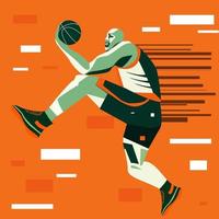 baloncesto jugador plano ilustración vector