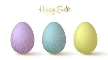 Pascua de Resurrección huevos recopilación. encantador 3d diseño elementos en pastel colores con manchado modelo. vector