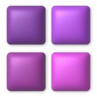 Set of 4 purple and pink 3d buttons for web design. 3d realistic design element. vector