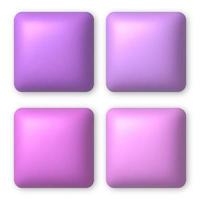 Set of 4 pink and lilac 3d buttons for web design. 3d realistic design element. vector