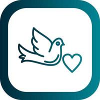 Dove with Heart Vector Icon Design