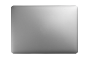 Silver laptop isolated on a transparent background png