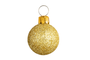 Gold christmas ball isolated on a transparent background png