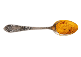 plata cuchara con naranja condimento aislado en un transparente antecedentes png