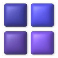 Set of 4 blue and purple 3d buttons for web design. 3d realistic design element. vector