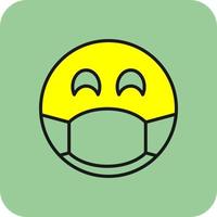 Face with Medical Mask Vector Icon Design