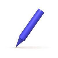 Writing tool 3d icon. Purple pen, pencil, marker. 3d vector realistic design element.