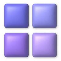 Set of 4 blue and lilac 3d buttons for web design. 3d realistic design element. vector