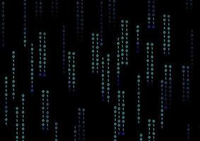 Blue binary code on a black background. The concept of the future network technology vector illustration