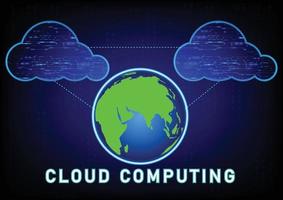Cloud computing concept with globe concept cloud computing technology vector illustration