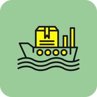 Worldwide Shipping Boat Vector Icon Design