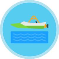 Jet Sprint Boat Racing Vector Icon Design