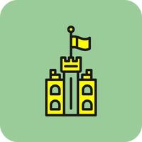 Castle Flag Vector Icon Design