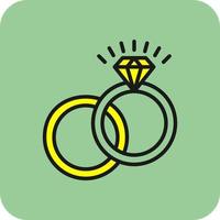 Wedding Rings Vector Icon Design