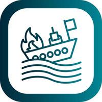 Burning Ship Vector Icon Design