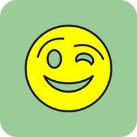 Winking Face Vector Icon Design