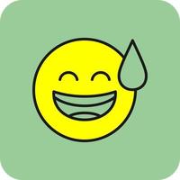 Grinning Face with Sweat Vector Icon Design