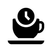 icono de tiempo de café para su sitio web, móvil, presentación y diseño de logotipo. vector