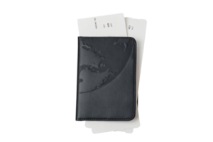 Black passport case isolated on a transparent background png