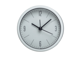 White clock isolated on a transparent background