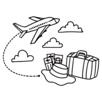 Travel and vacation concept line art png