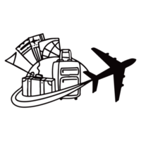 Travel and vacation concept line art png