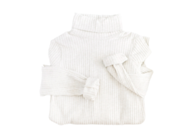 wit hand- breien trui geïsoleerd Aan een transparant achtergrond png