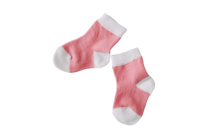 Pink baby socks isolated on a transparent background png