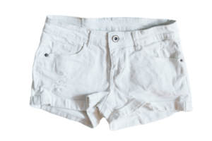White shorts isolated on a transparent background png