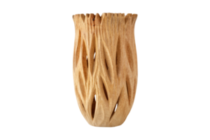 Wooden vase isolated on a transparent background png