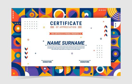 Creative Geometric Certificate Template vector