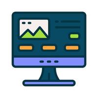 icono de monitor para su sitio web, móvil, presentación y diseño de logotipo. vector