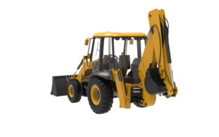 Yellow JCB tractor, excavator - heavy duty equipment vehicle png