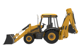 Yellow JCB tractor, excavator - heavy duty equipment vehicle png