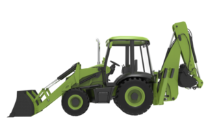 Green JCB tractor, excavator - heavy duty equipment vehicle png