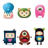 Doodle Cute Monsters Collection vector