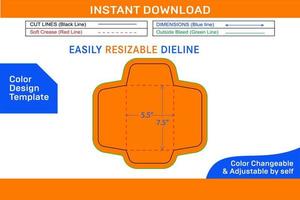 Open end Small size envelope or Catalog envelope 5.5x7.5 inch die cut template Color Design Template vector